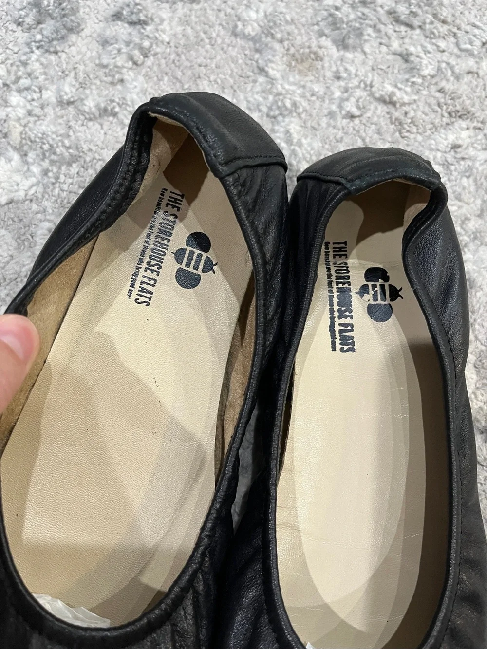 The Storehouse Black Flex Leather Flats-size 8